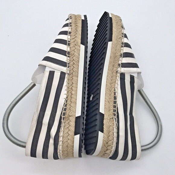 Diane von Furstenberg Striped Black & white Espadrille Women's 8M Slip On Flats - Picture 6 of 9